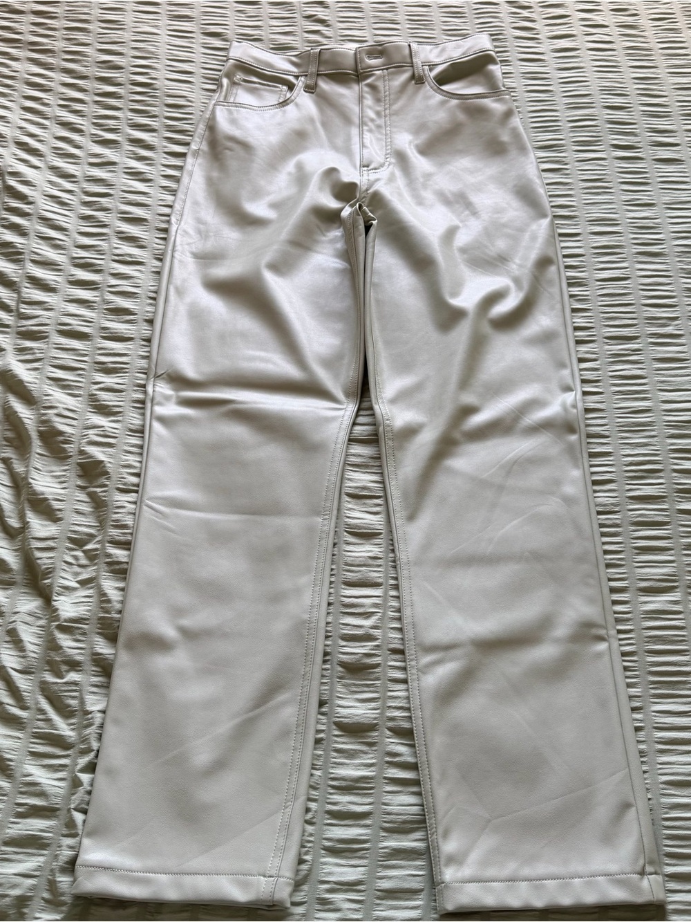 Mint/Sage Green Faux Leather Straight Leg Pants